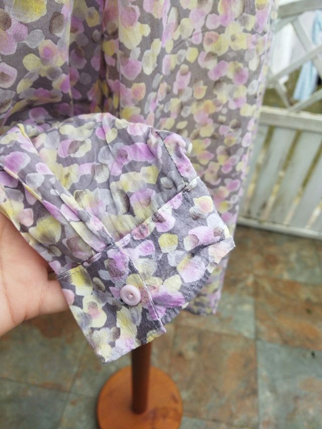 Camisa vintage tonos lilas talla XL