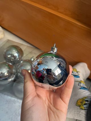 set 4 palline Albero di Natale Argento 