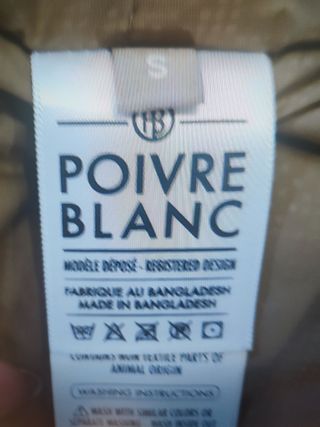 Jacket plumas Poivre Blanc