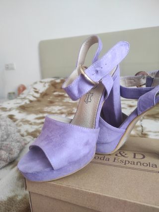 Sandalias plataforma +bolso mano