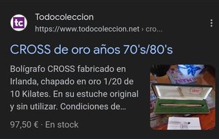Estuche de bolígrafos Cross de oro