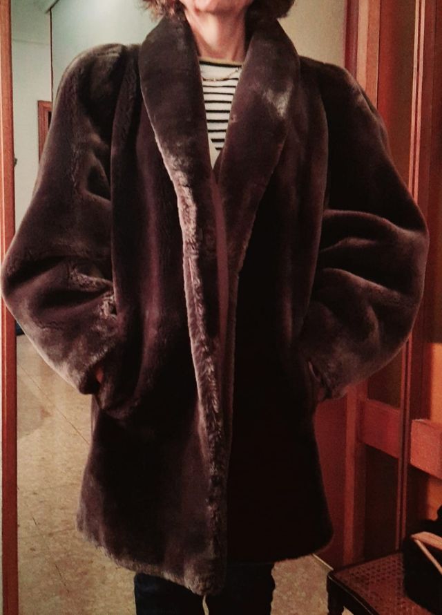 Abrigo Mouton francés marrón talla 40-42