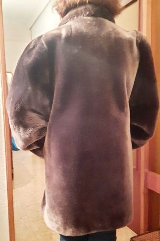 Abrigo Mouton francés marrón talla 40-42