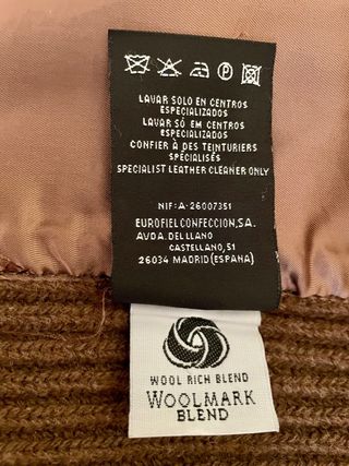 Cazadora Pedro del Hierro. Lana y piel. Talla XL