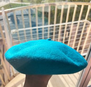 Gorros de pintura 100% lana azul beige redondo