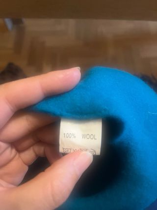 Gorros de pintura 100% lana azul beige redondo