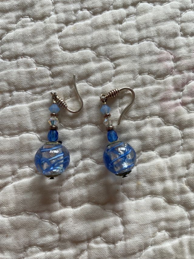pendientes azules largos