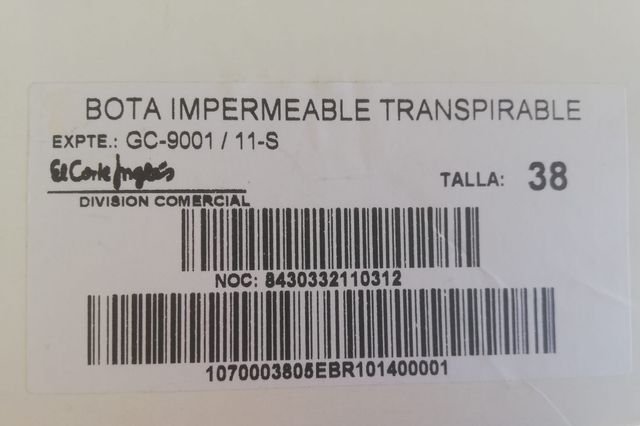 Bota impermeable transpirable Goretex. talla 38