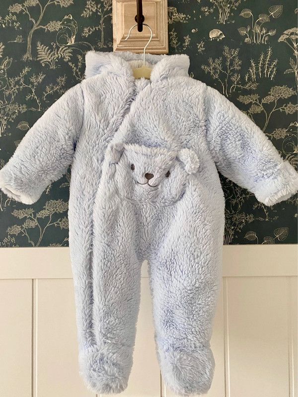 Buzo de pelo con capucha - azul