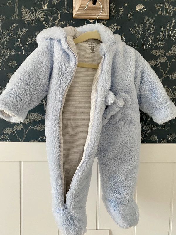 Buzo de pelo con capucha - azul