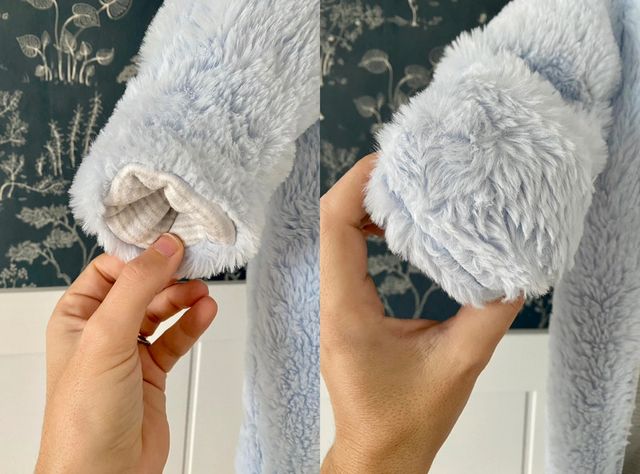 Buzo de pelo con capucha - azul