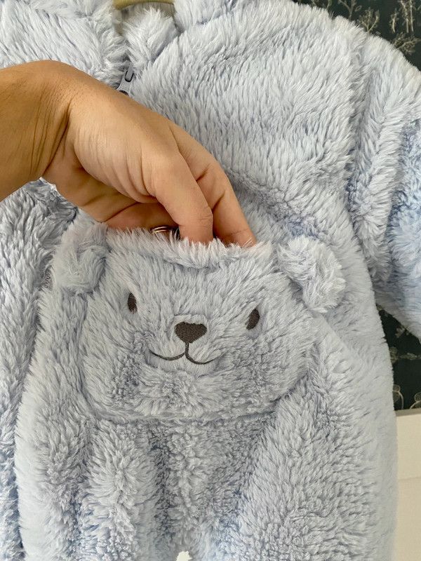 Buzo de pelo con capucha - azul