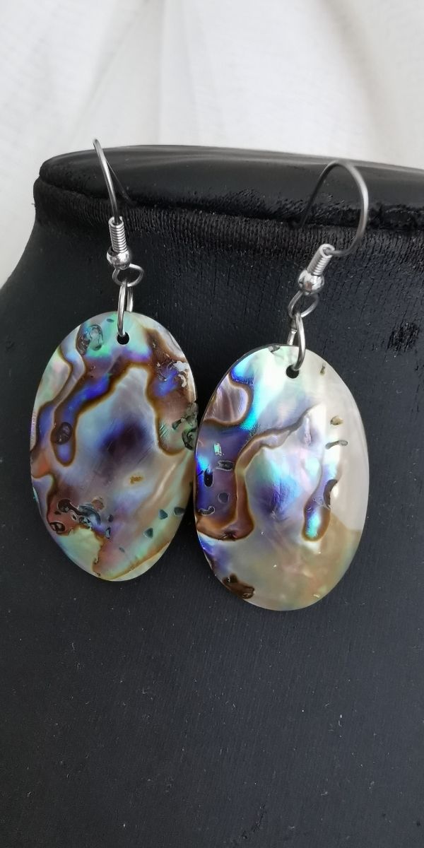 Pendientes vintage nacar abulón