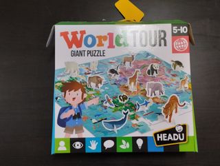 Puzzle gigante world tour animales 3D 108p. Headu.