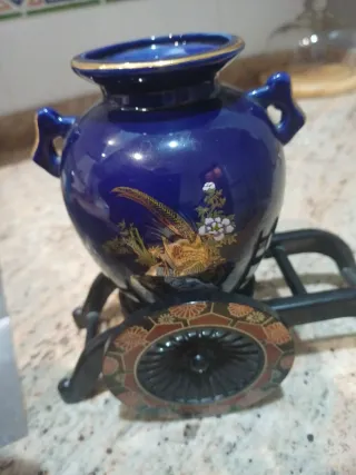 Jarrón porcelana china en azul