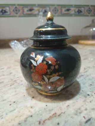 Jarrón porcelana china en azul