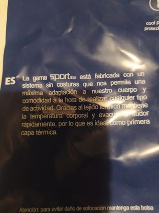 Camiseta térmica para talla L-XL