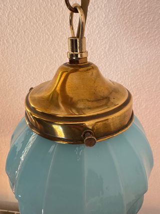 Lámpara de opalina antigua de techo