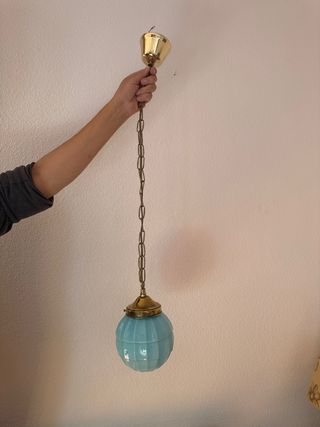 Lámpara de opalina antigua de techo