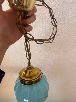 Lámpara de opalina antigua de techo