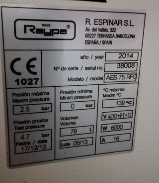 Autoclave de Alimentación