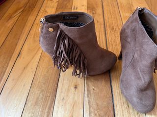 botines tacon de ante 