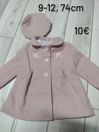 Cappotto in panno con basco coordinato