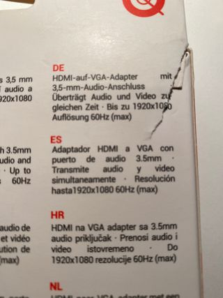 Adaptador HDMI a VGA + Audio + Corriente