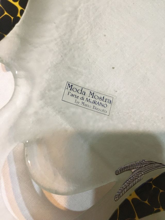 bandeja y cenicero de cristal de murano