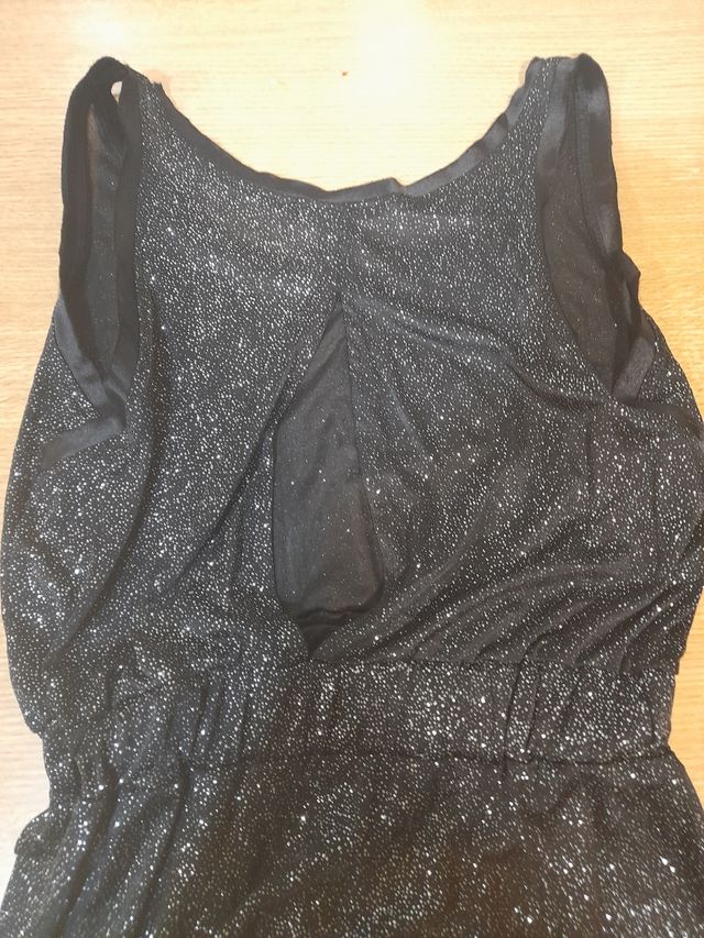 Vestido MANGO talla M/L negro de fiesta brillantes