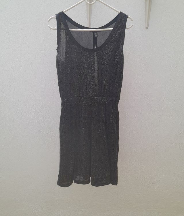 Vestido MANGO talla M/L negro de fiesta brillantes