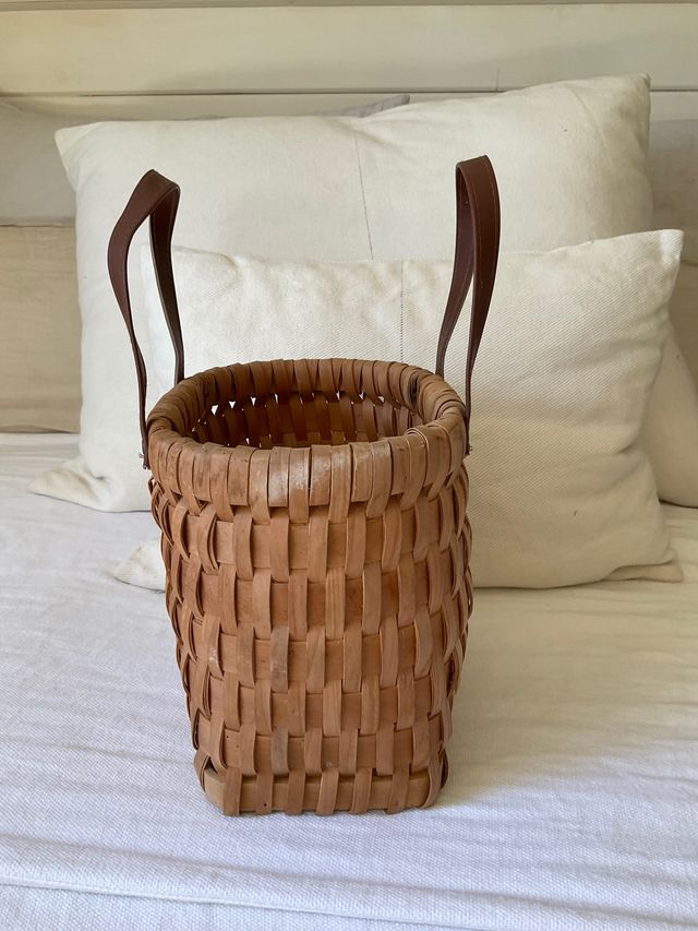 cesta pequeña asas vintage