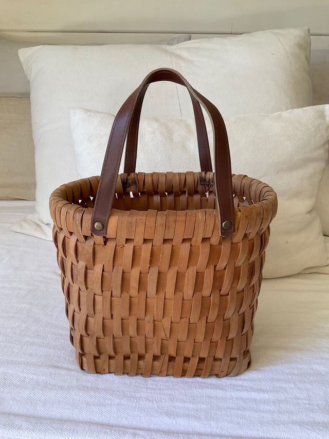 cesta pequeña asas vintage