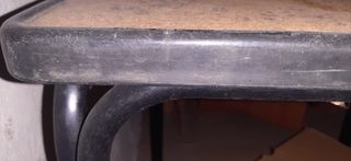 3 tavoli da terrazza quadrati, gambe in metallo