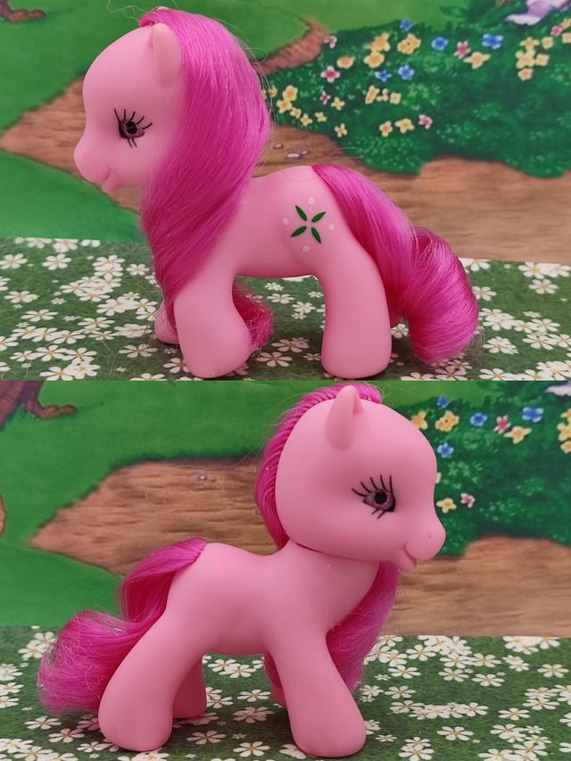 Lote 2 ponys ojos cristal brillantes mamá y bebé