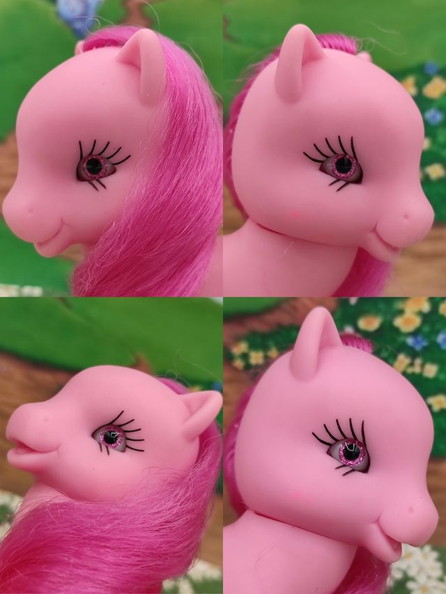 Lote 2 ponys ojos cristal brillantes mamá y bebé