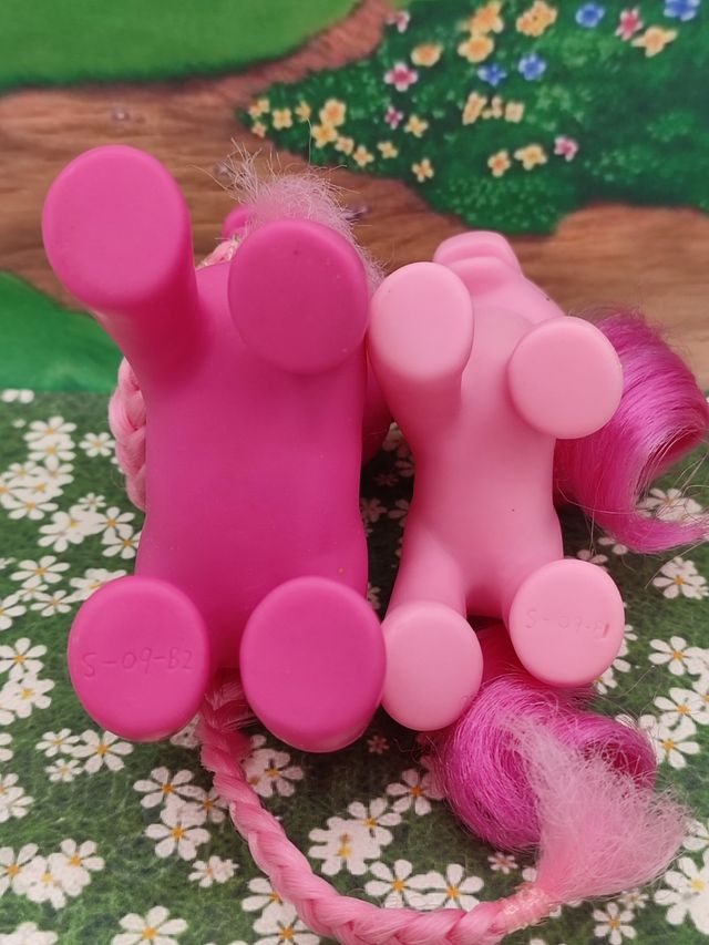 Lote 2 ponys ojos cristal brillantes mamá y bebé