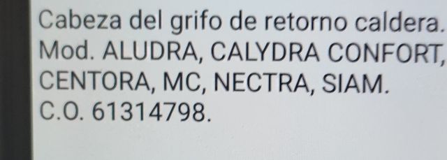 Llave de llenado caldera chaffoteaux