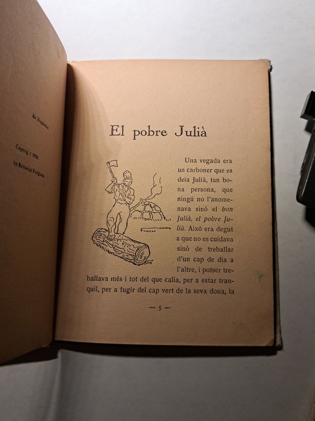 Libro antiguo. "El pobre Julia" Rondalles Populars