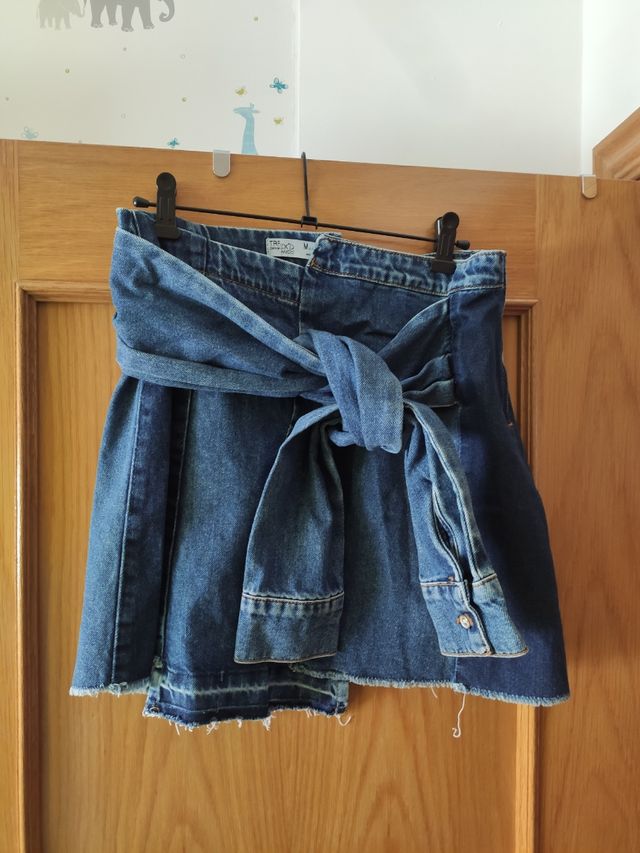 Mini falda vaquera lazo