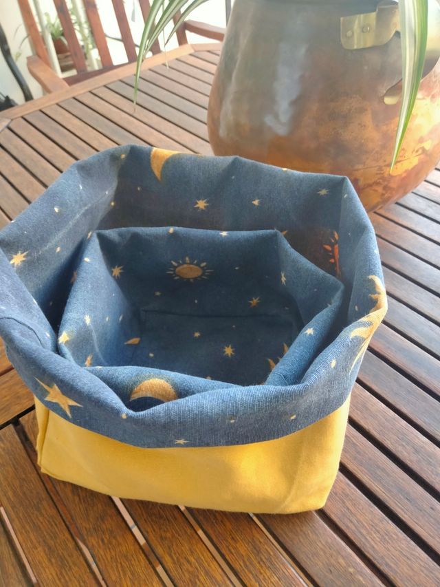 Cestas de tela reversibles. Ideas para regalar