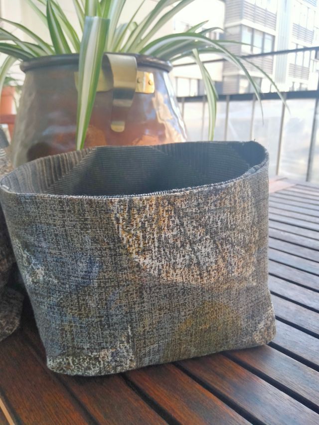 Cesta de tela reversible . Ideas para regalar