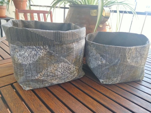 Cesta de tela reversible . Ideas para regalar