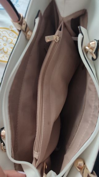 Bolso rosa y blanco