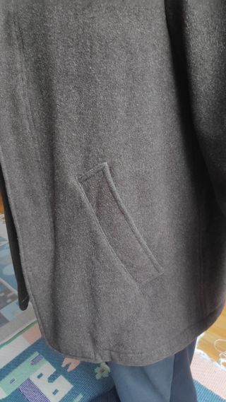 Abrigo tres cuartos de paño marrón hombre