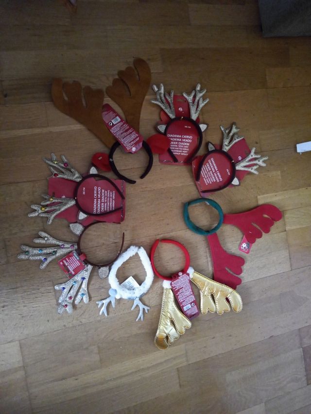 8 DIADEMAS CIERVO DE NAVIDAD