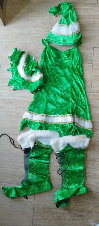 Disfraz mujer Elfo verde navidad T 36-38-40 NUEVOW