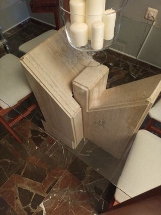 Mesa cristal mármol traventino