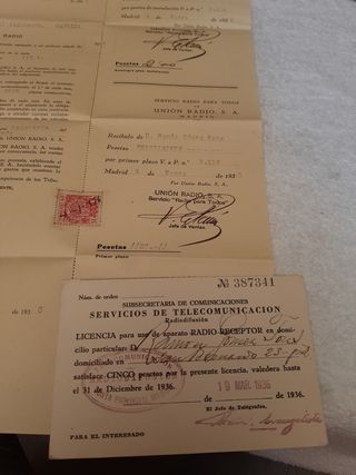 Licencias y factura antigua