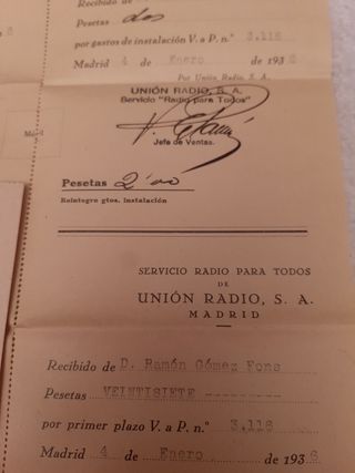 Licencias y factura antigua